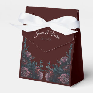 Dark Maroon Mauve Gothic Elegant Wedding Favour Box
