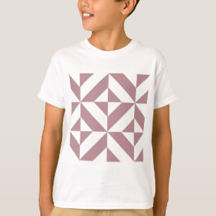 Dark Mauve Geometric Deco Cube Pattern T-Shirt