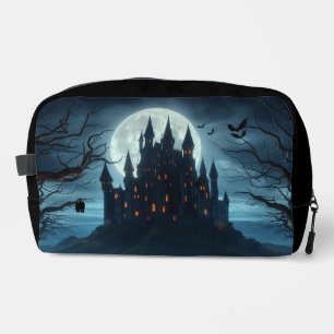 Dark, mediaeval castle, bats, & pumpkins dopp kit