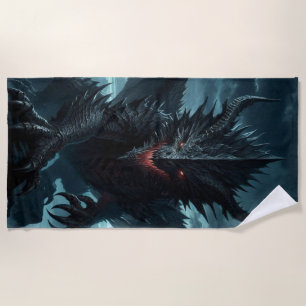 Dark, Mediaeval Dragon Beach Towel