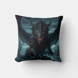 Dark, Mediaeval Dragon Cushion