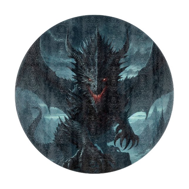Dark, Mediaeval Dragon  Cutting Board (Front)