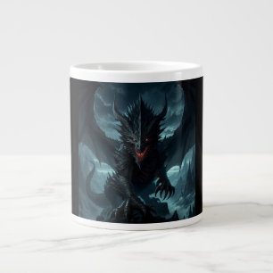 Dark, Mediaeval Dragon Large Coffee Mug