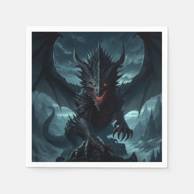 Dark, Mediaeval Dragon  Napkin (Front)