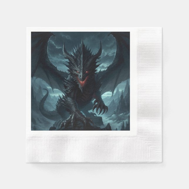 Dark, Mediaeval Dragon  Napkin (Front)