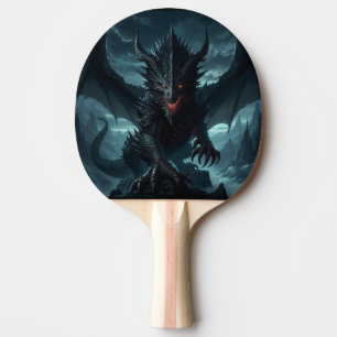 Dark, Mediaeval Dragon Ping Pong Paddle