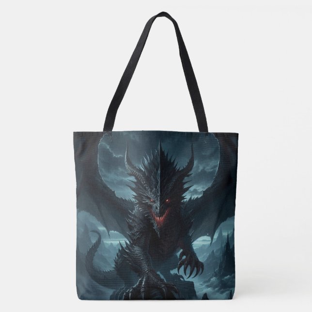 Dark, Mediaeval Dragon  Tote Bag (Front)