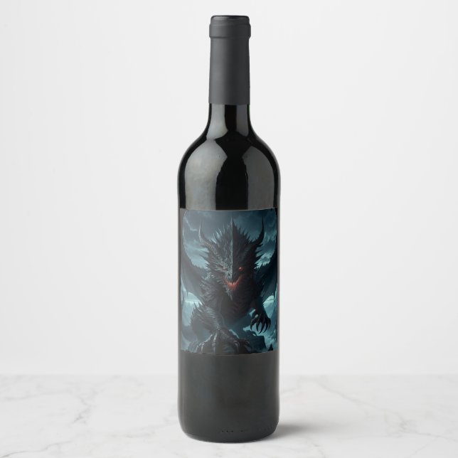 Dark, Mediaeval Dragon  Wine Label (Front)