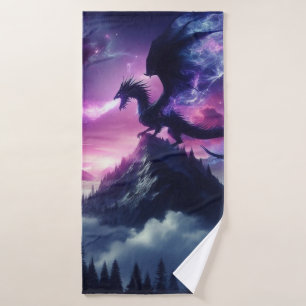 Dark, Mediaeval Ethereal Dragon Bath Towel