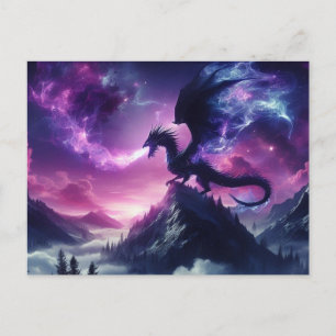 Dark, Mediaeval Ethereal Dragon Holiday Postcard