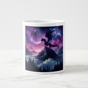 Dark, Mediaeval Ethereal Dragon Large Coffee Mug