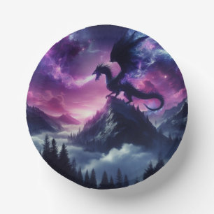 Dark, Mediaeval Ethereal Dragon  Paper Plate