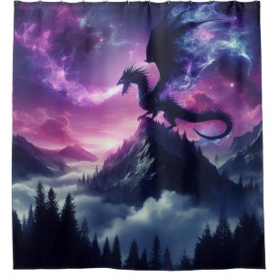 Dark, Mediaeval Ethereal Dragon Shower Curtain