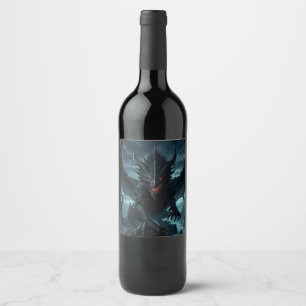 Dark, Medieval Dragon  Wine Label
