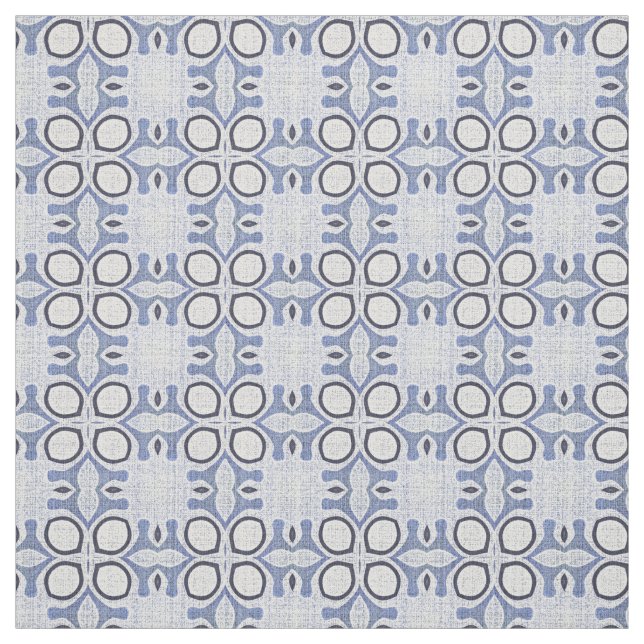 Dark Medium Light Pastel Blue Bali Batik Pattern Fabric (Swatch)