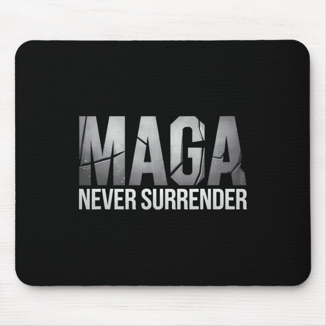 Dark Mega Trump 2024 Mega Never Surrender  Mouse Mat (Front)
