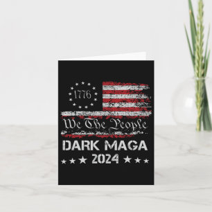 Dark Mega Trump 2024 Us Flag Vintage President Cam Card