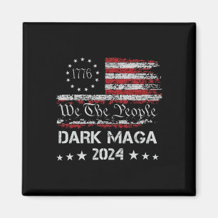 Dark Mega Trump 2024 Us Flag Vintage President Cam Magnet
