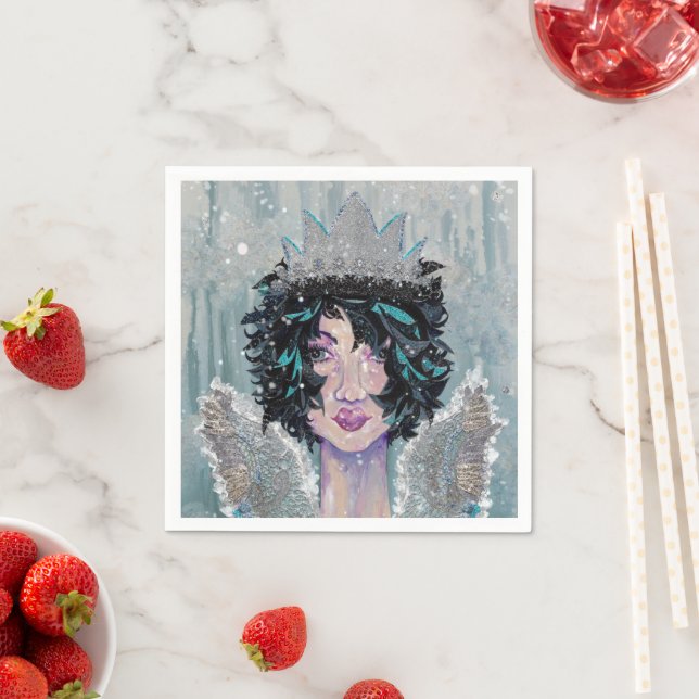 Dark Melancholy Brunette Angel Napkin (Insitu)