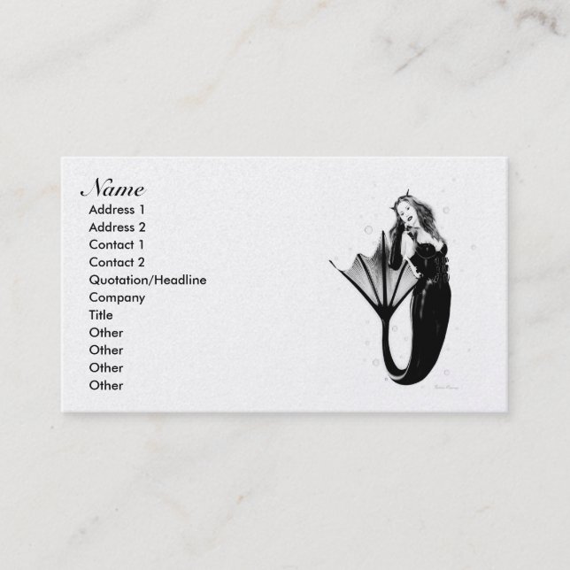 Dark Mermaid Business Cards (Front)