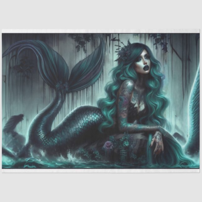 Dark Mermaid Tissue Paper (Front)