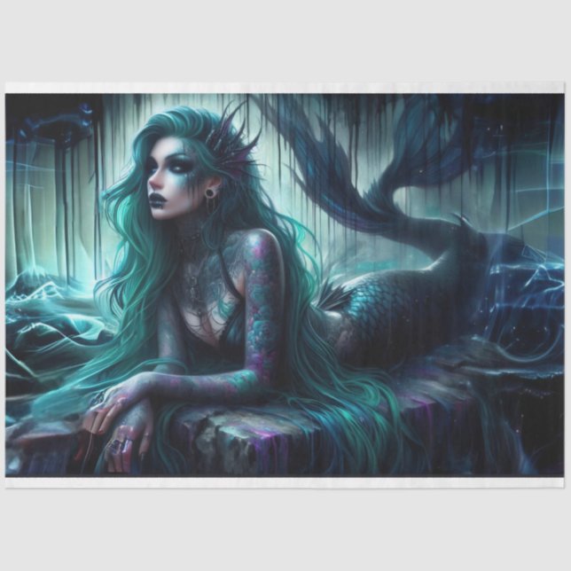 Dark Mermaid Tissue Paper (Front)