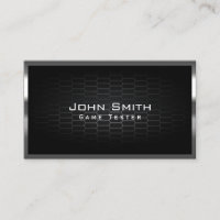 Dark Metal Cells Game Testing Business Card