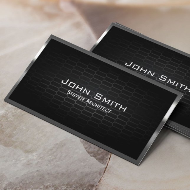 Dark Metal Cells System Architect Business Card (Creator Uploaded)