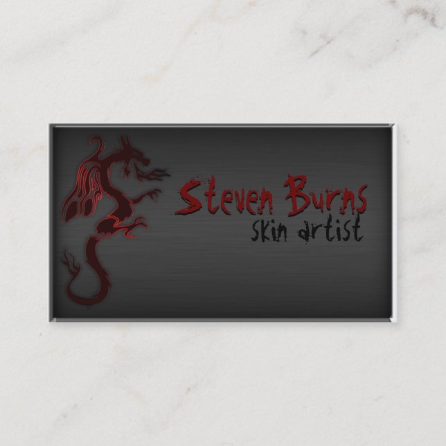 Dark Metal Dragon Business Card (Front)