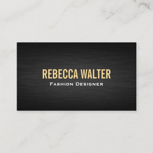 Dark Metallic Backdrop Business Card (Front)