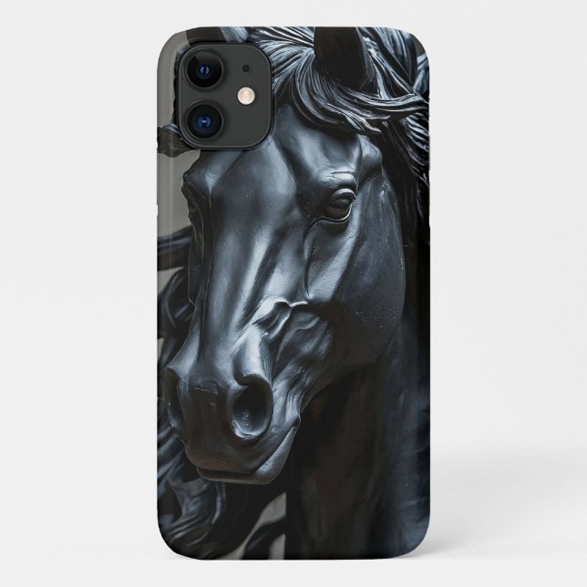 Dark Metallic Horse Bold Equestrian Art Case-Mate iPhone Case (Back)