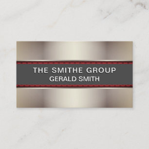 Dark Metallic Silver Grey Banner Business Card
