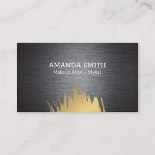 Dark Metallic Texture Gold Brushed Business Card