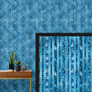 Dark Mid Blue Water Shiny Look Stripes  Wallpaper