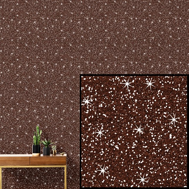 Dark Mid Brown Sparkle Stars Wallpaper (Creator Uploaded)