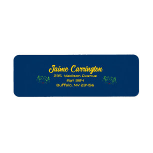 Dark Midnight Blue Minimalist Envelope Address
