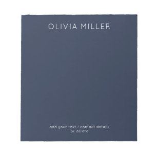Dark Midnight Blue Minimalist Notepad