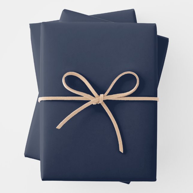 Dark Midnight Blue Wrapping Paper Sheets (In situ)