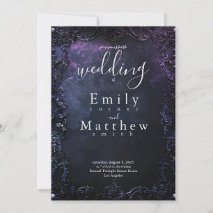 Dark Midnight Gothic Elegance Wedding Invitation