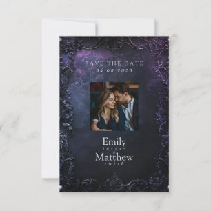Dark Midnight Gothic Elegance Wedding Save The Date