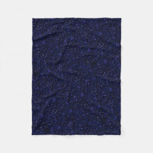 Dark Midnight Indigo Blue Glitter Fleece Blanket