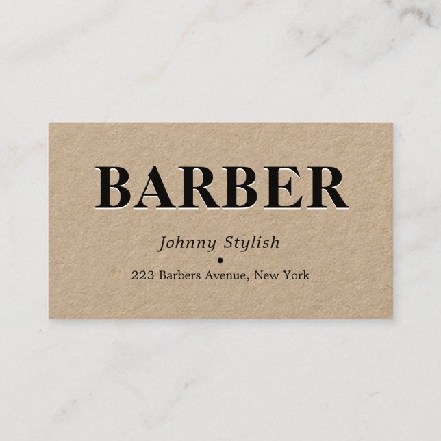 Dark minimalist elegance barber business card (Front)