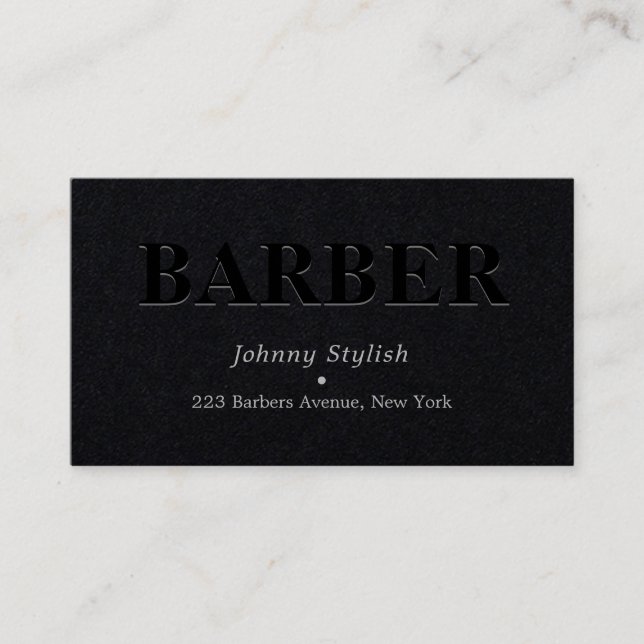 Dark minimalist elegance black business card (Front)
