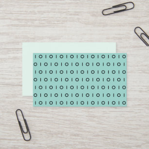 Dark Mint Green Black 01 Pattern Business Card