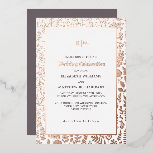 Dark Mocha | Rose Gold Luxury Wedding (Front/Back)