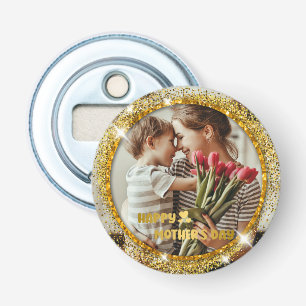 Dark Mode Faux Golden Foil Mother's Day Bottle Opener