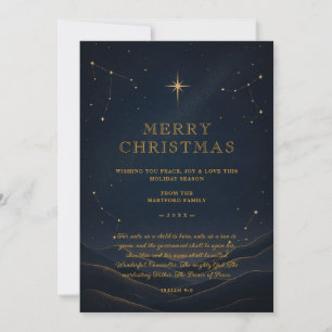 Dark Modern Celestial Christmas Gold TMF26 Holiday Card