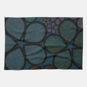 Dark Modern Floral Kitchen Towel