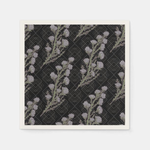 Dark & Moody Art Nouveau Lavender Floral Napkin