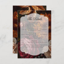 Dark Moody Baroque Florals Flowers Fall Wedding